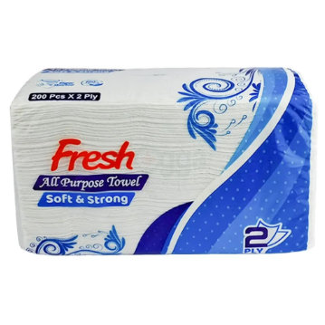 Fresh All-Purpose Towels Tissue - Soft & Strong, 2-Ply (200 Count)